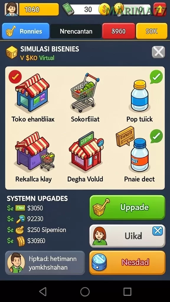 Cuplikan layar AWANLUCK — menu navigasi