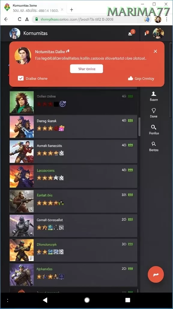 Cuplikan layar YUMETOTO — menu navigasi